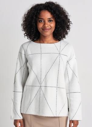 Pull stretch manches longues gris CECIL femme