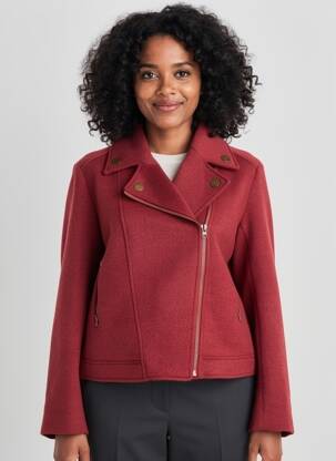 Manteau court poches sans capuche rouge LA FIANCÉE femme