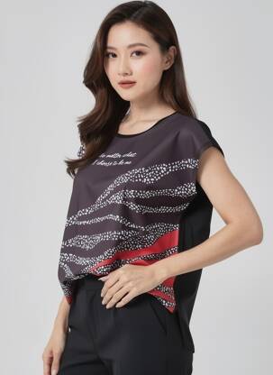 T-shirt col rond manches courtes noir TIFFOSI femme