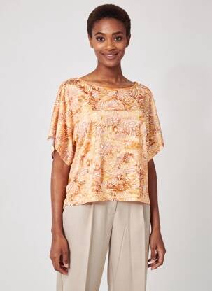 T-shirt imprimé fantaisie manches courtes jaune LOLA ESPELETA femme