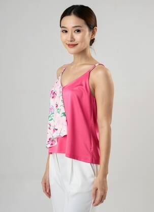 Top stretch fines bretelles rose SMASH WEAR femme