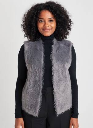 Gilet sans manche coupe droite gris SURKANA femme