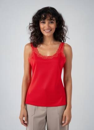 Top stretch fines bretelles rouge SMASH WEAR femme