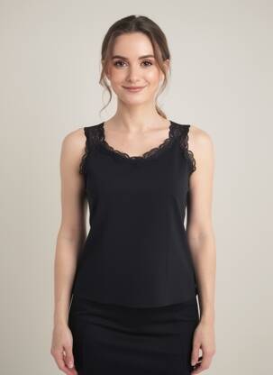 Top stretch fines bretelles noir SMASH WEAR femme