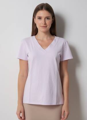 T-shirt col v manches courtes violet COUTURIST femme