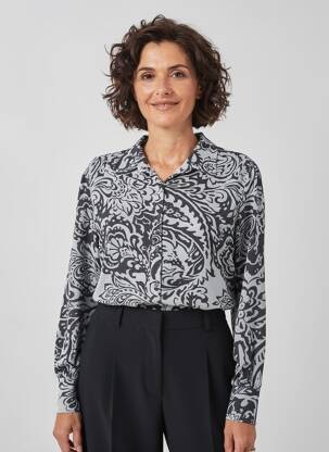 Chemisier coupe cintrée manches longues gris ANDAM femme