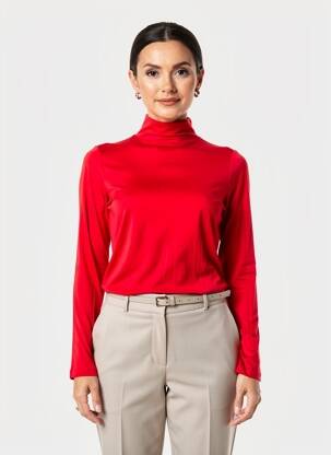 Sous-pull stretch manches longues rouge SURKANA femme
