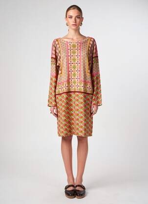 Robe pull stretch manches longues rose JEI'S BY LETIZIA DENARO femme
