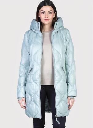 Doudoune manches longues a capuche bleu BEAUMONT femme