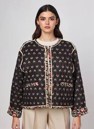 Veste casual col rond noir MKT STUDIO femme