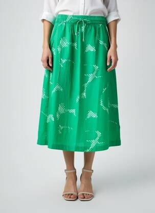Jupe mi-longue coupe évasée vert DANEFAE femme