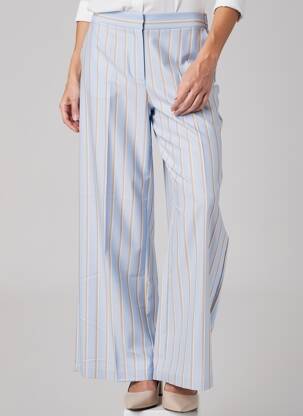 Pantalon droit tissage popeline taille normale bleu IMPERIAL femme