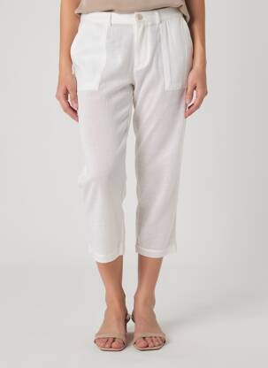 Pantalon 7/8 stretch taille normale blanc MAJESTIC FILATURES femme