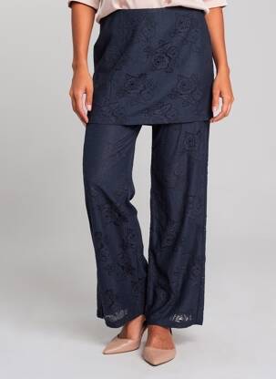 Pantalon droit stretch taille normale bleu NUMPH femme