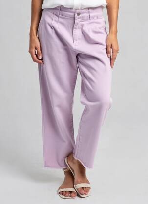 Pantalon droit stretch taille haute violet KANOPE femme