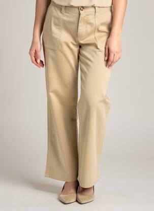 Pantalon flare stretch taille normale beige LA PETITE ETOILE femme