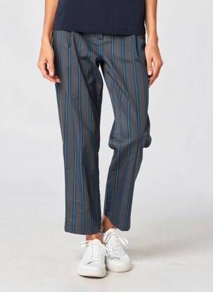 Pantalon droit stretch taille haute gris YUKA femme