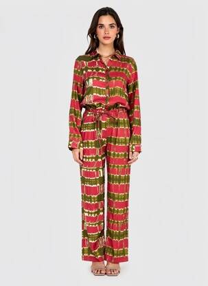 Combi-pantalon coupe cintrée manches longues rouge LA PETITE ETOILE femme