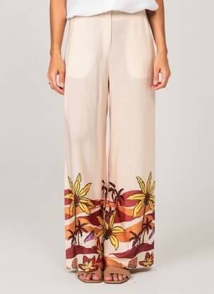 Pantalon large tissage crêpe taille normale rose LA PETITE ETOILE femme