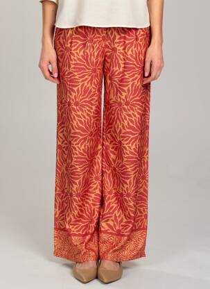 Pantalon large tissage popeline taille normale orange LA PETITE ETOILE femme