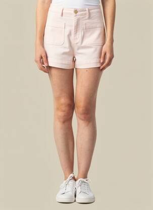 Short tissage denim taille haute rose LA PETITE ETOILE femme