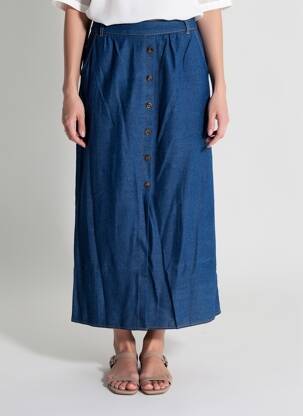 Jupe longue taille haute bleu EMILIE.K femme