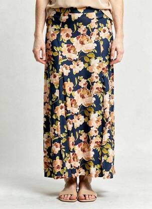 Jupe longue fermeture zippée au dos bleu LA PETITE ETOILE femme