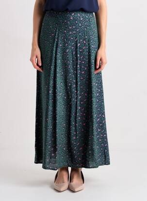 Jupe longue fermeture zippée au dos vert LA PETITE ETOILE femme