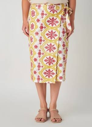 Jupe mi-longue doublure jaune LA PETITE ETOILE femme