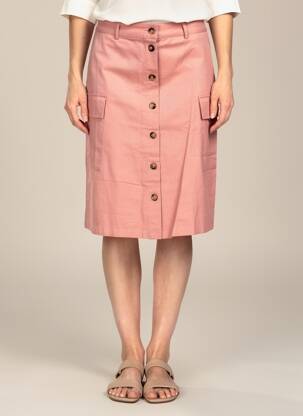 Jupe mi-longue taille à pinces rose LA PETITE ETOILE femme