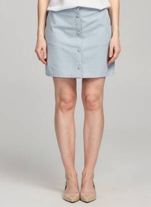Jupe courte taille à pinces bleu LA PETITE ETOILE femme