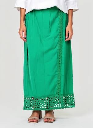 Jupe longue doublure vert LA PETITE ETOILE femme