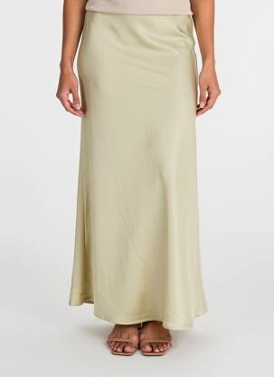 Jupe longue taille haute vert EMILIE.K femme
