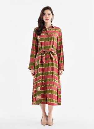 Robe longue manches longues manches longues rouge LA PETITE ETOILE femme