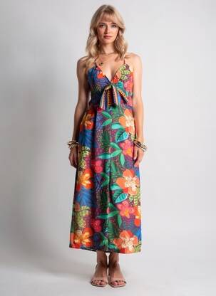 Robe mi-longue sans manche sans manche bleu LA PETITE ETOILE femme