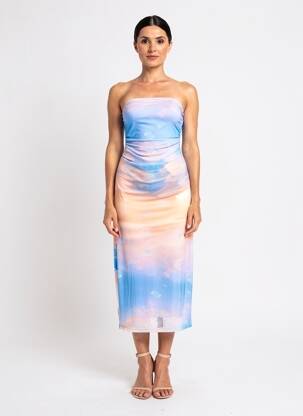 Robe mi-longue sans manche sans manche bleu NUMPH femme