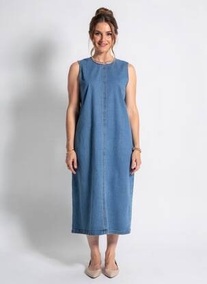 Robe mi-longue sans manche sans manche bleu NUMPH femme
