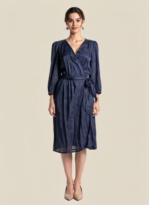 Robe mi-longue manches 3/4 manches 3/4 bleu LA PETITE ETOILE femme