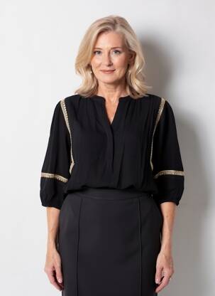 Blouse manches 3/4 manches 3/4 noir YEST femme
