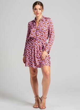 Robe courte manches longues manches longues rose LA PETITE FRANCAISE femme