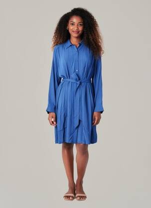 Robe courte manches longues manches longues bleu LA PETITE FRANCAISE femme