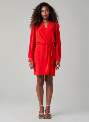 Robe courte manches longues manches longues rouge LA PETITE FRANCAISE femme