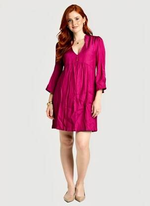 Robe courte manches longues manches longues rose LA PETITE FRANCAISE femme