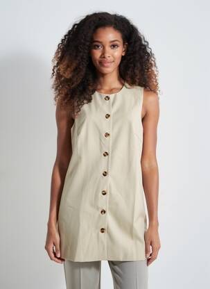 Veste chic fermeture boutonnée sur le devant beige LA PETITE ETOILE femme