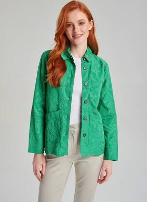 Veste casual coupe droite vert LA PETITE ETOILE femme