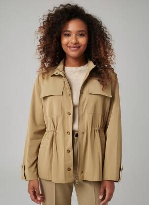 Veste casual poignets boutonnés avec fente marron LA PETITE ETOILE femme