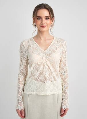 Top stretch manches longues beige NUMPH femme