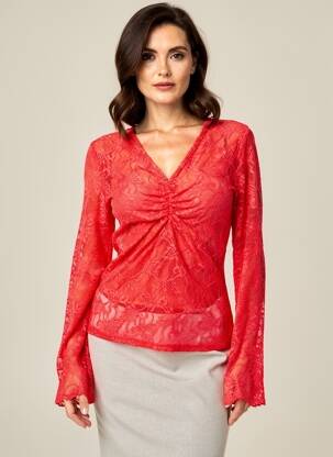 Top stretch manches longues rose NUMPH femme