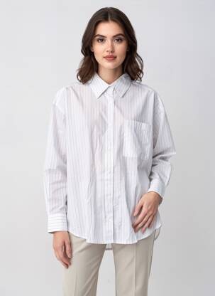 Chemisier coupe droite manches longues beige ARTLOVE femme