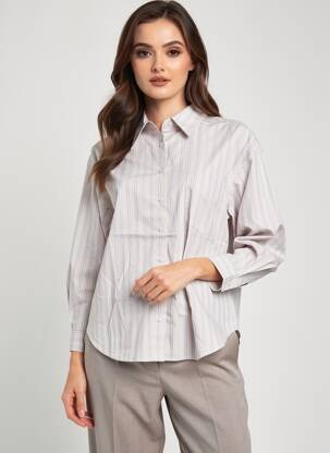 Chemisier coupe droite manches longues gris ARTLOVE femme